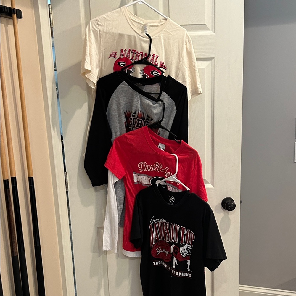 Ladies GA Bulldog  Graphic T-Shirts - Assorted Colors. ‘21 Natl Champs